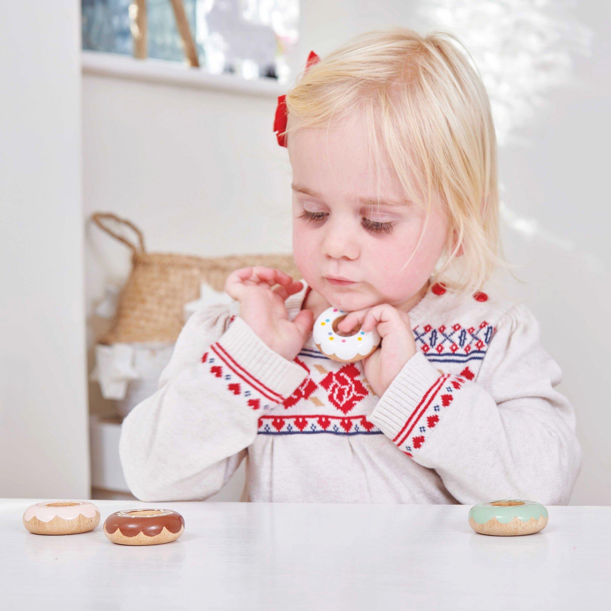 Wooden Doughnut Play Food Set image number 1