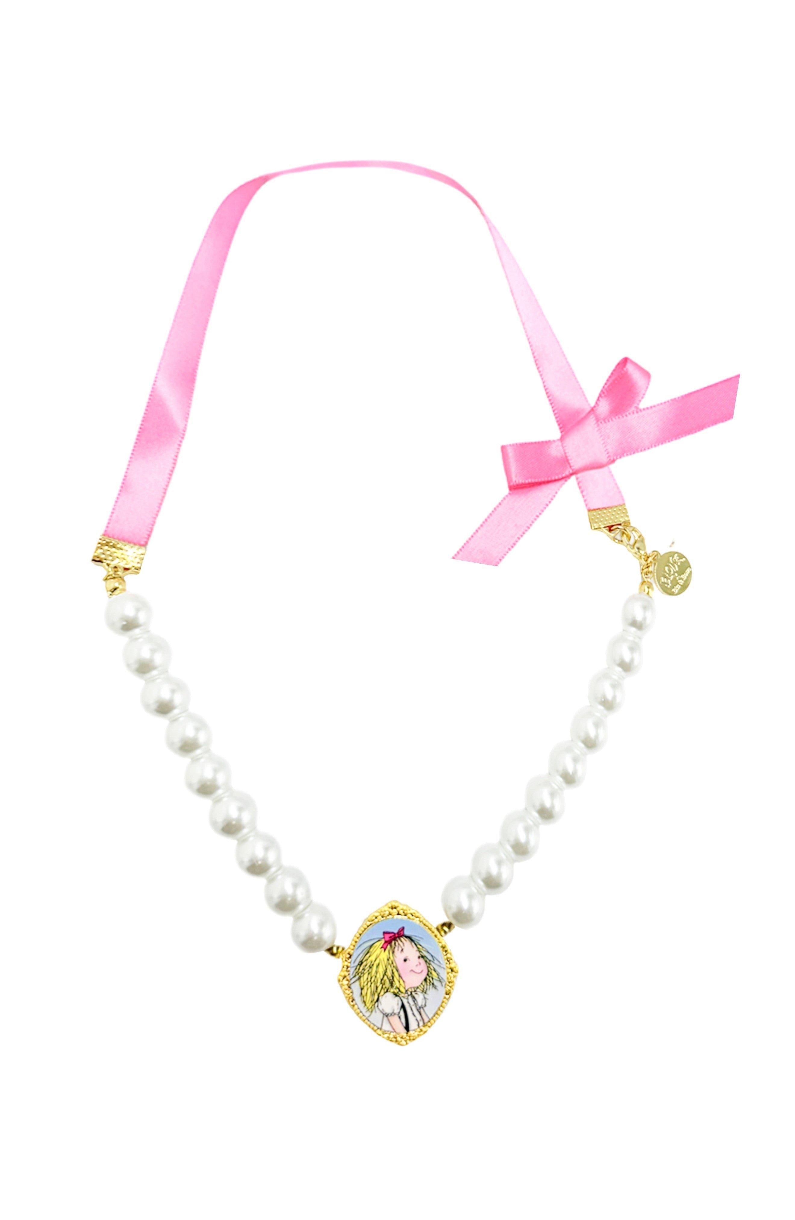 Eloise™ x Bits & Bows Bow Pearls Cameo Necklace