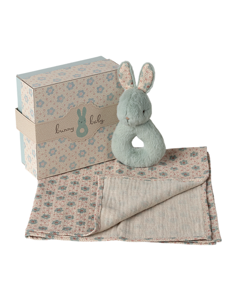 Rabbit rattle set - Mint
