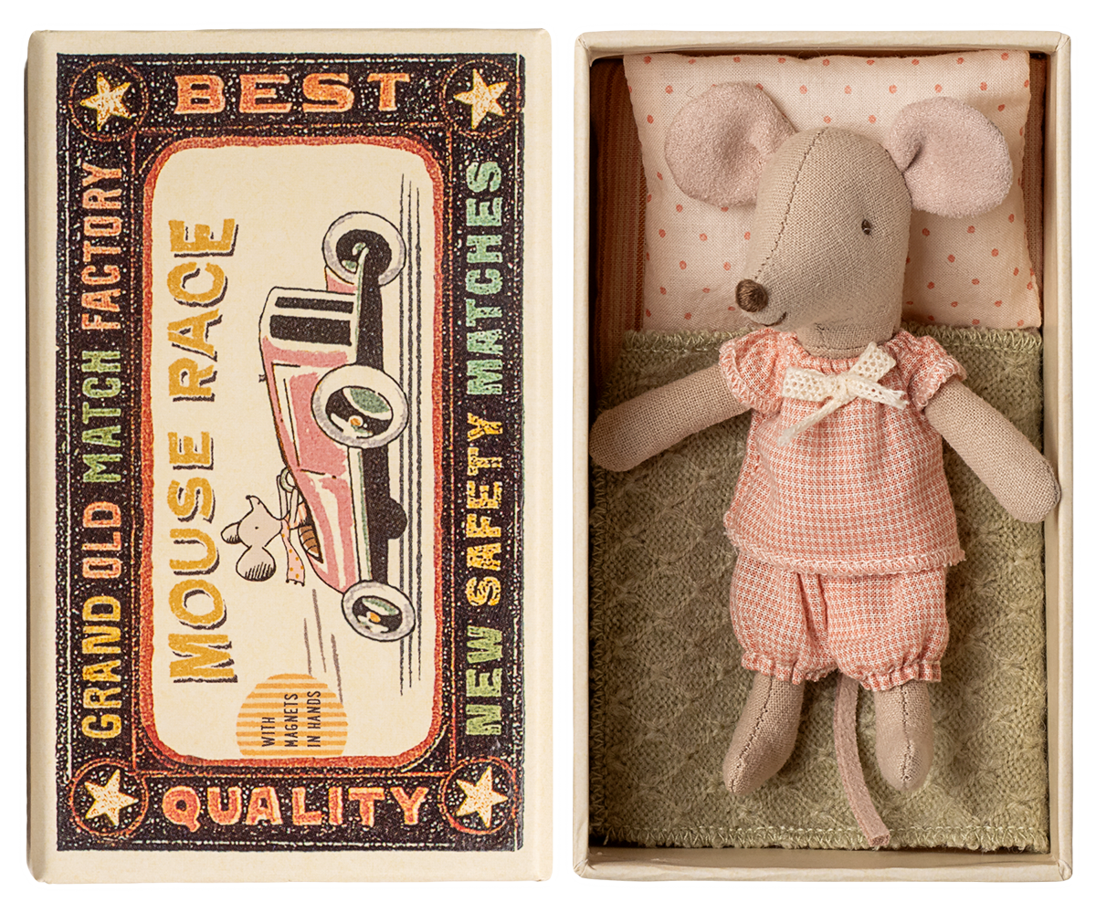 Little sister mouse in matchbox