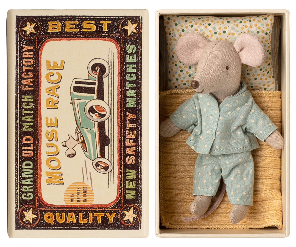 Little brother mouse in matchbox