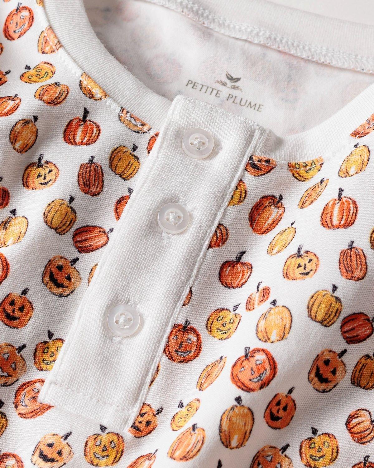 Kid's Pima Snug Fit Pajama Set in Pumpkin Patch image number 4
