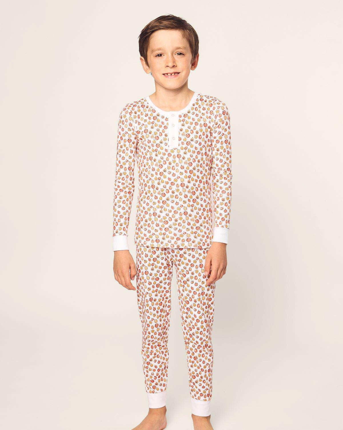 Kid's Pima Snug Fit Pajama Set in Pumpkin Patch image number 1