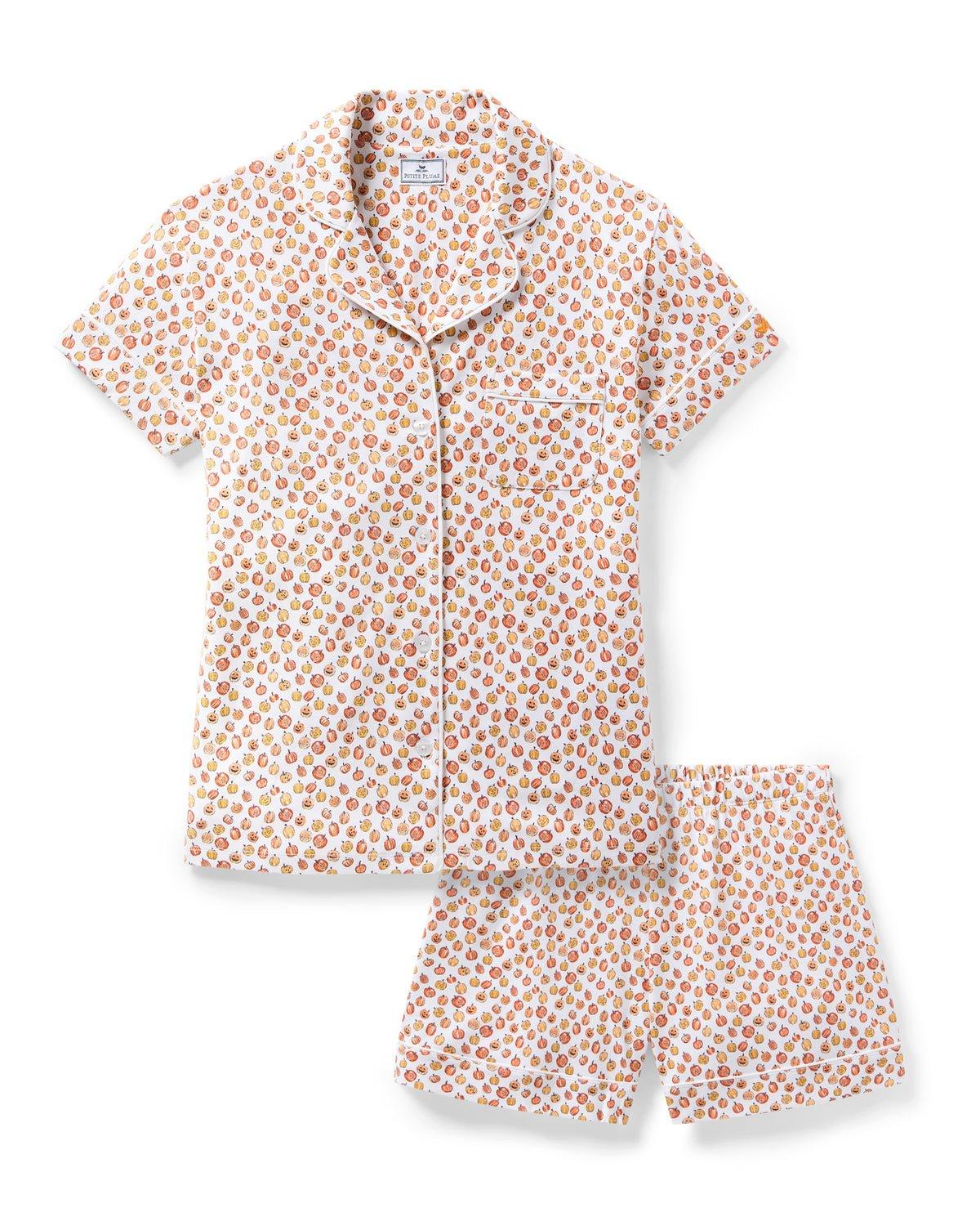 Women's Pima Short Sleeve Short Set in Pumpkin Patch