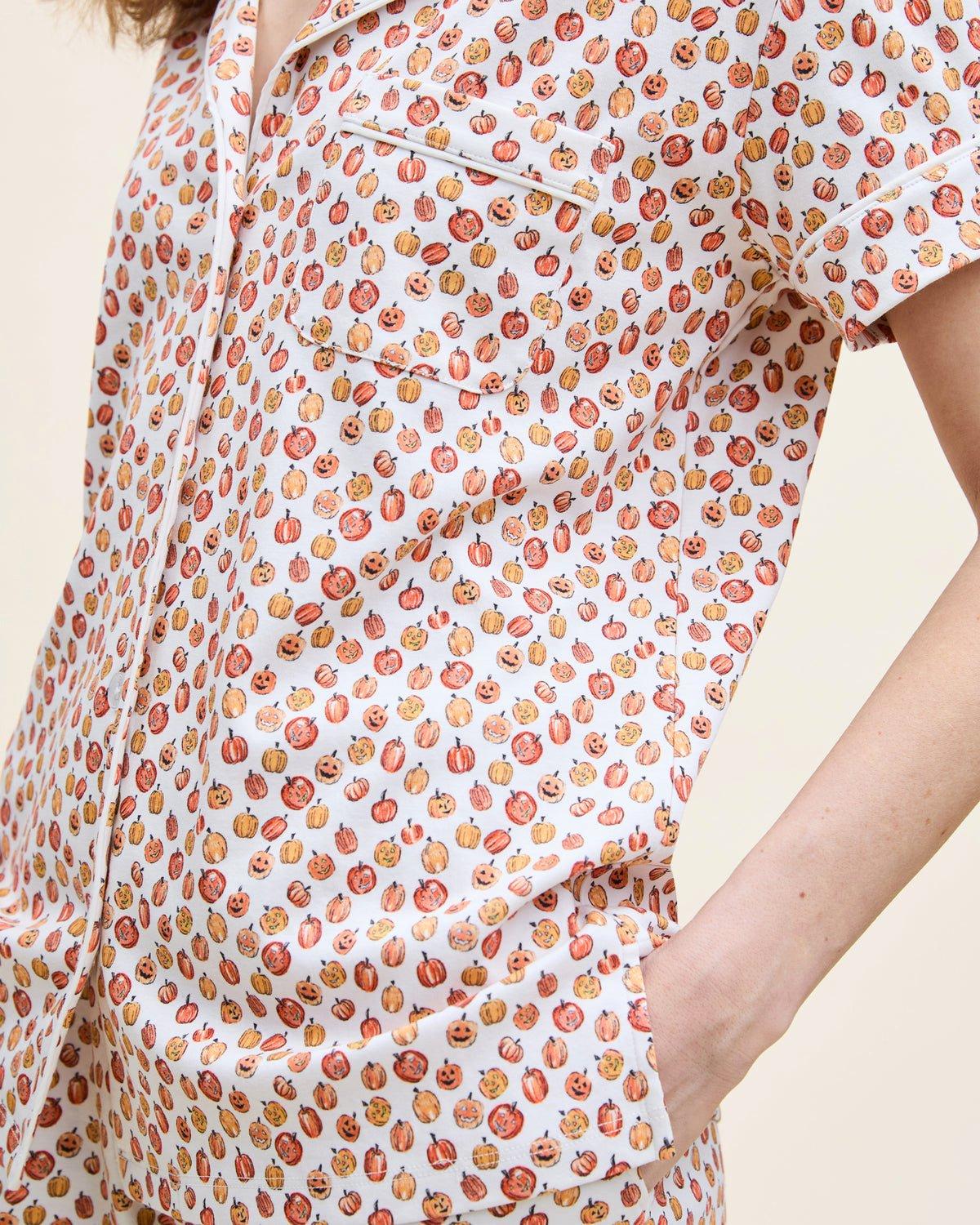 Women's Pima Short Sleeve Short Set in Pumpkin Patch image number 2