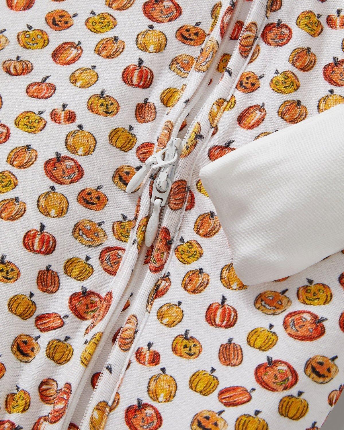 Baby's Pima Peekaboo Romper in Pumpkin Patch image number 3