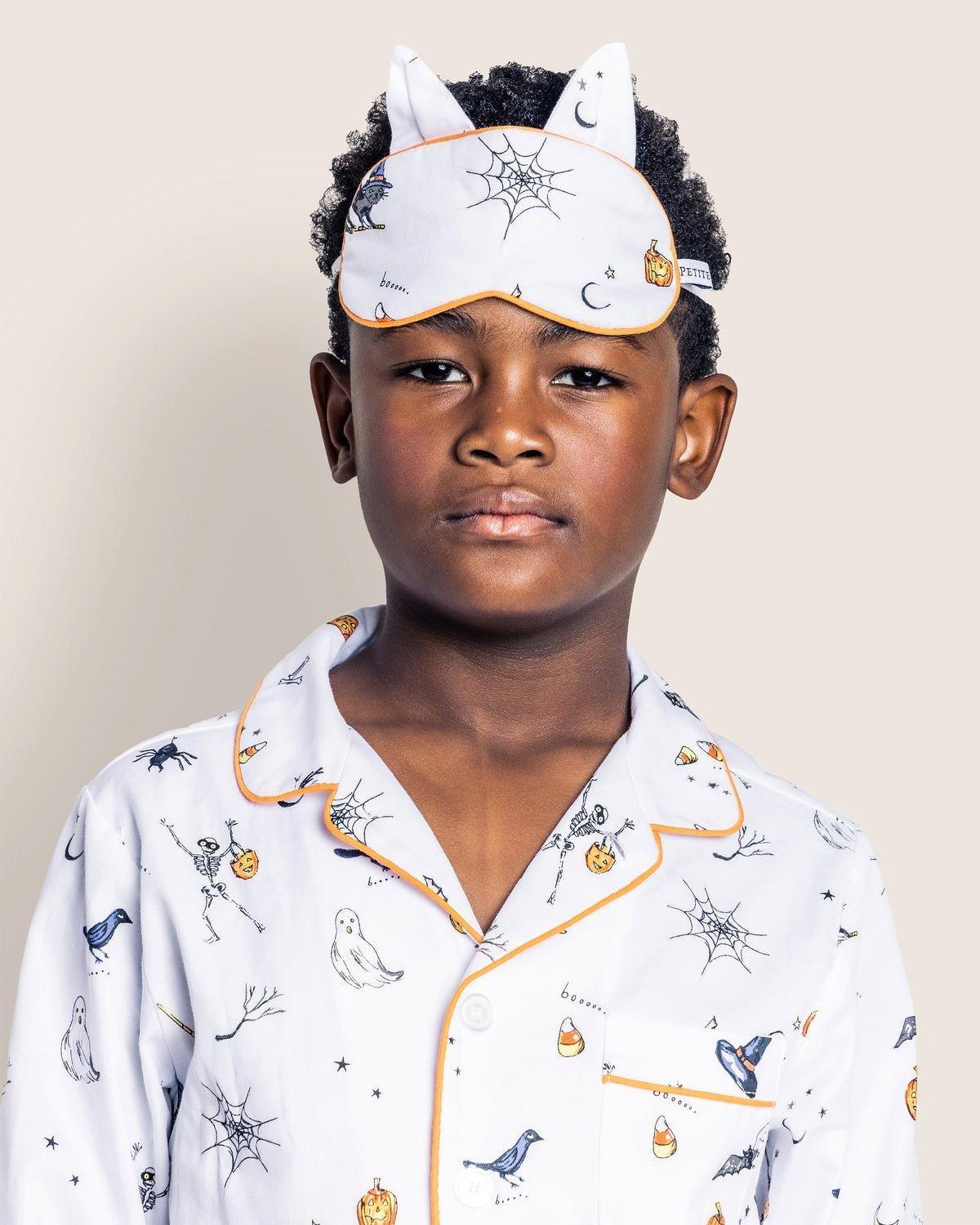 Kid's Twill Kitty Sleep Mask in Trick or Treat image number 1