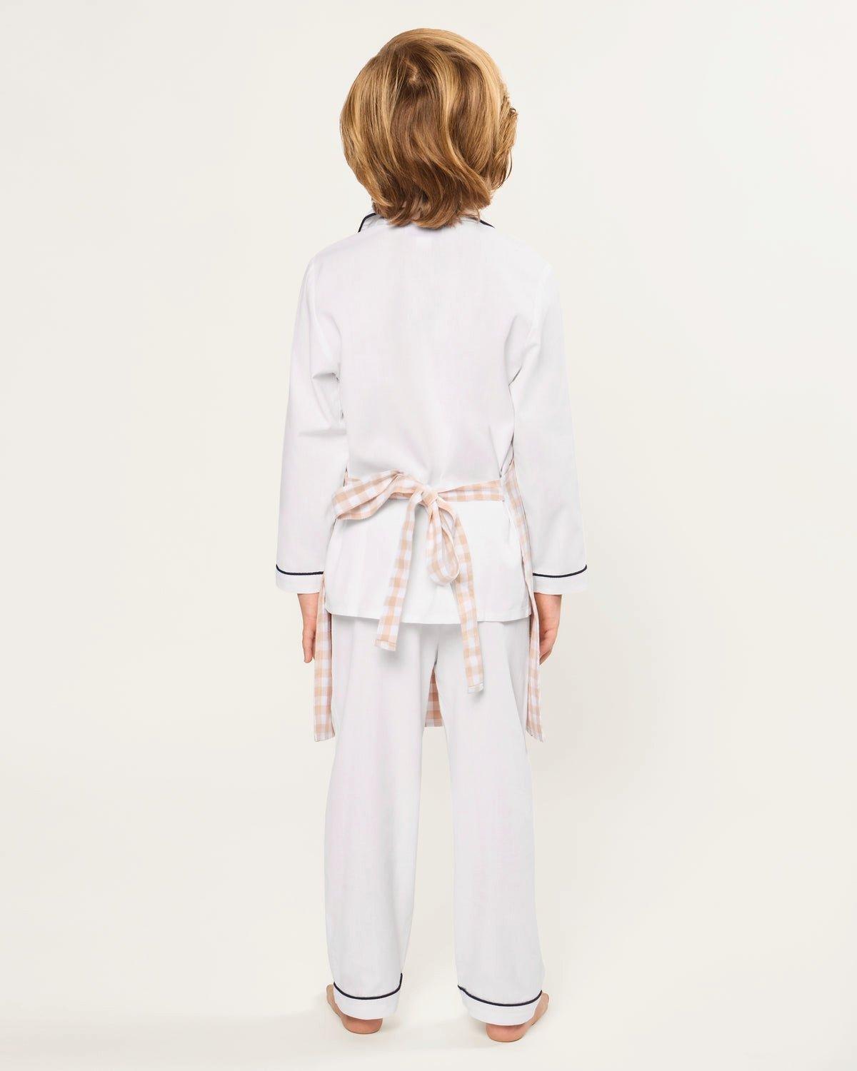 Kid's Twill Apron in Camel Gingham image number 3