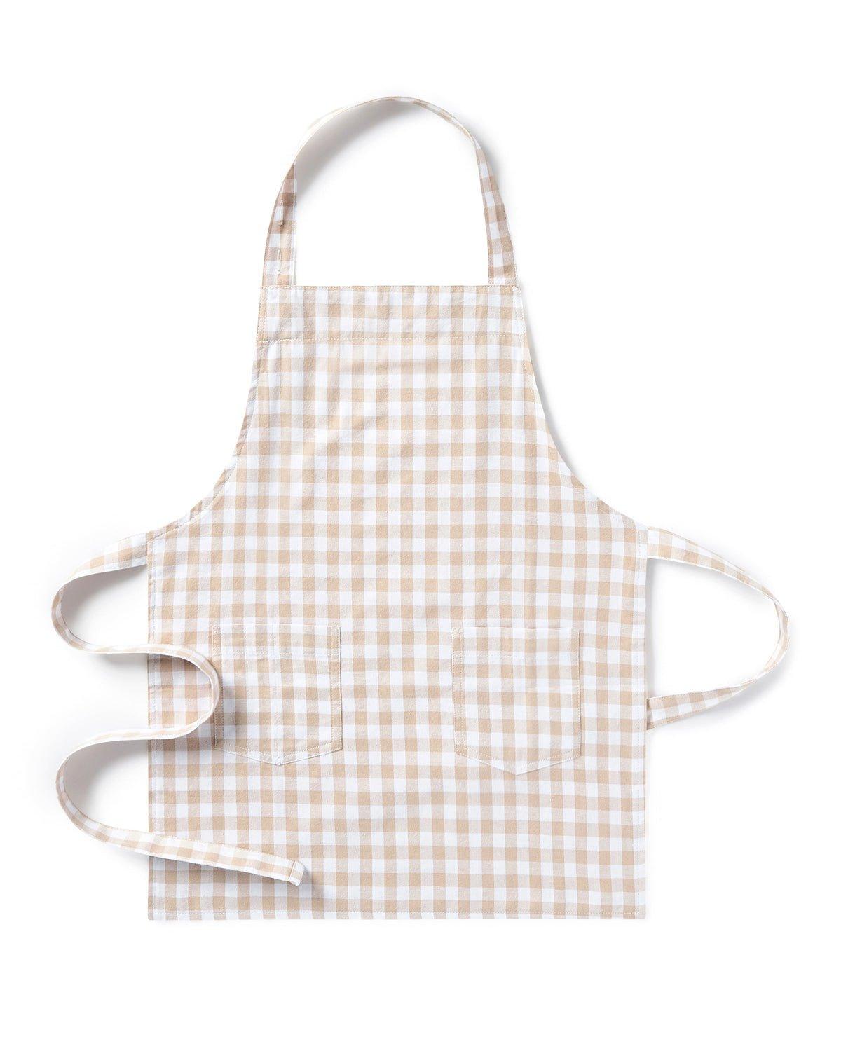 Kid's Twill Apron in Camel Gingham image number 1