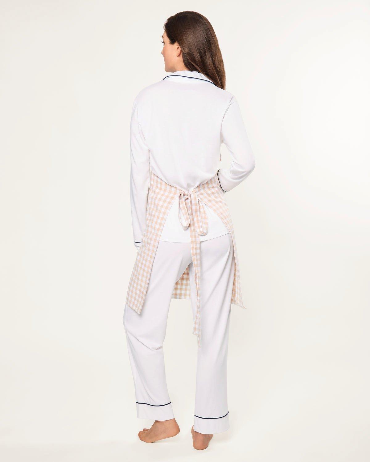 Adult's Twill Apron in Camel Gingham image number 3