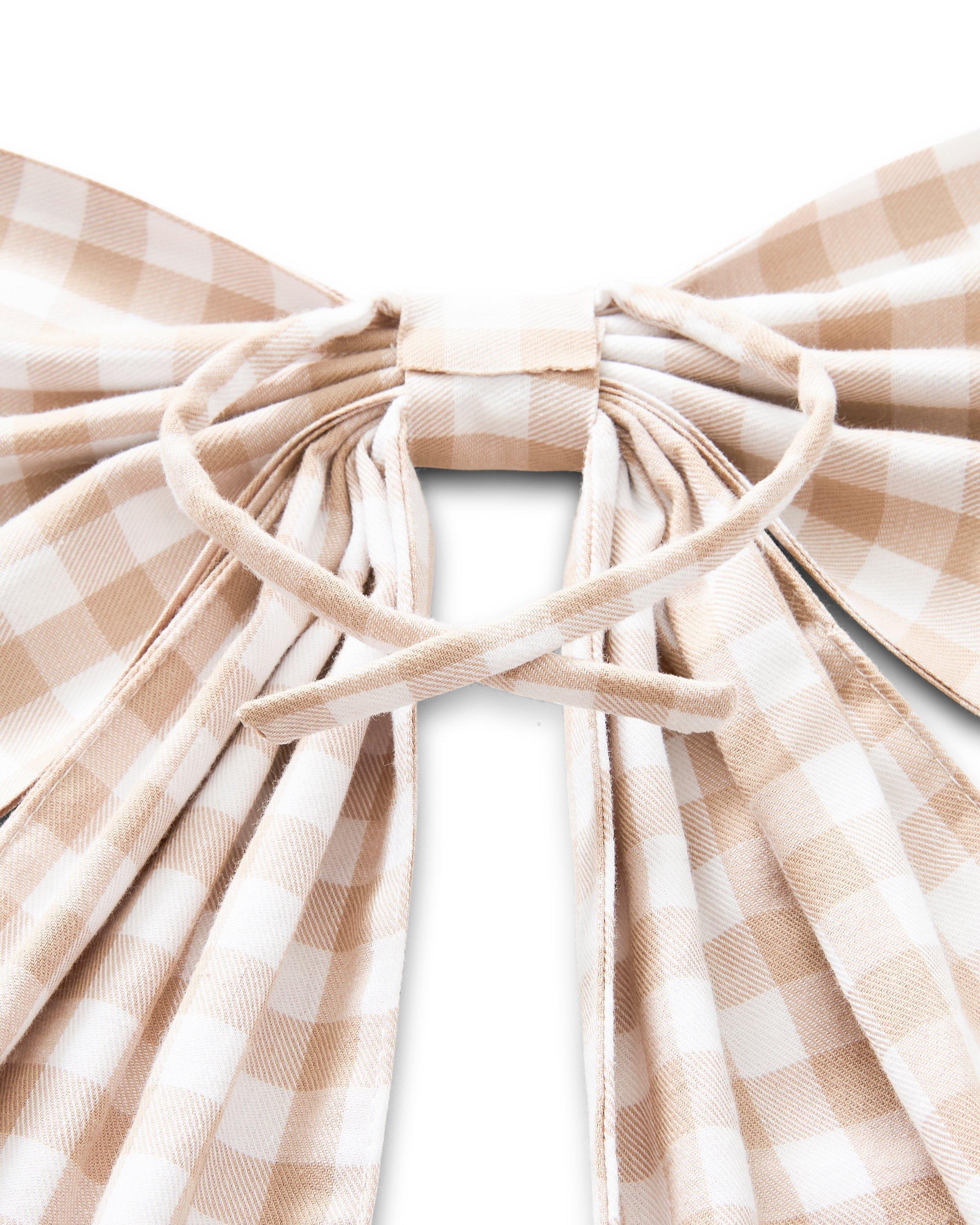 Wreath Bow in Camel Gingham image number 2