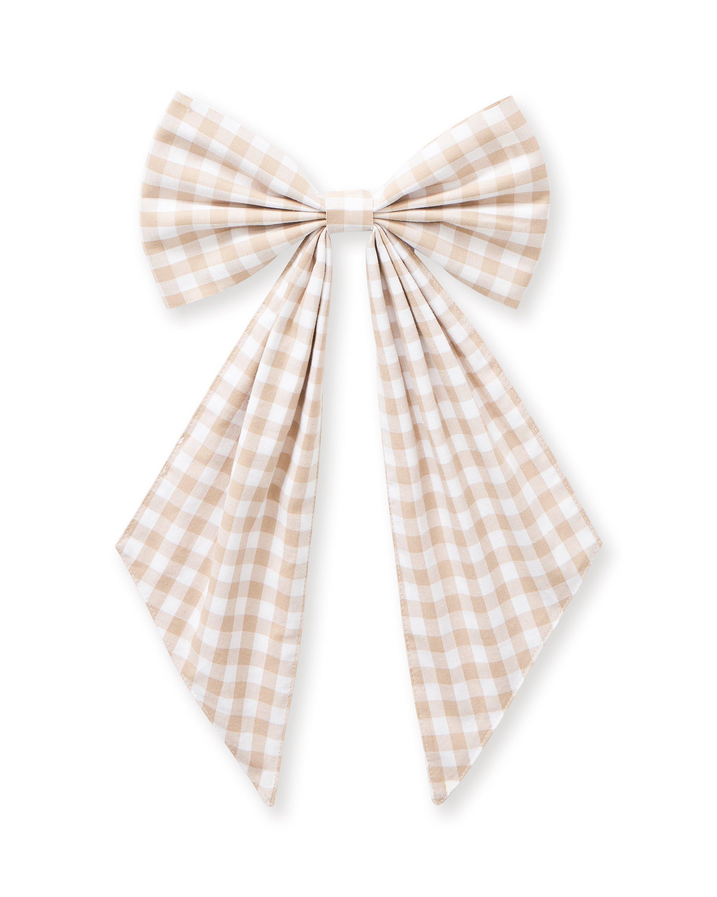 Wreath Bow in Camel Gingham image number 1