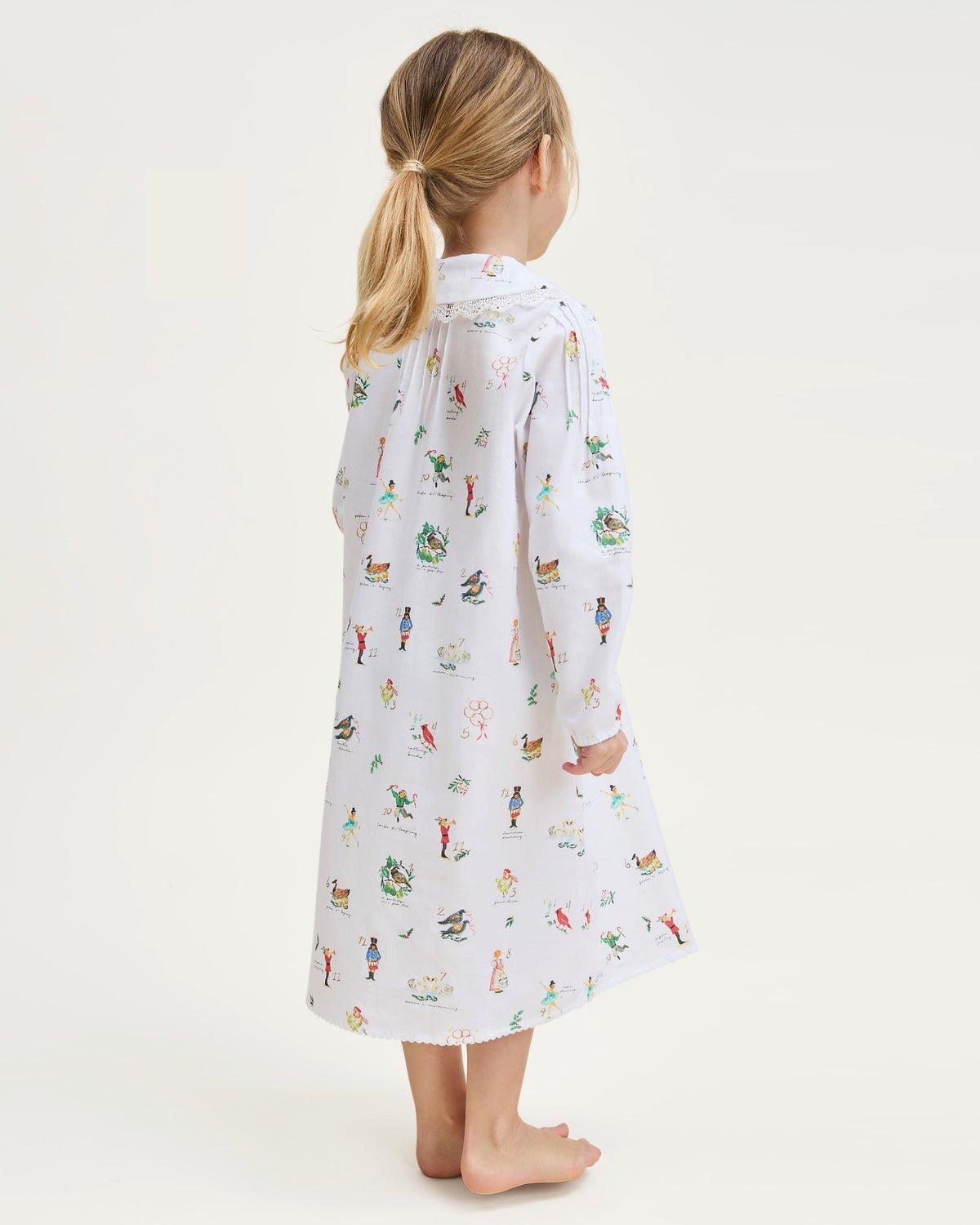 Girl's Twill Lola Nightgown in 12 Days of Christmas image number 4