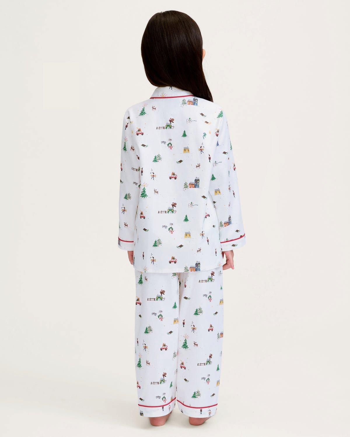 Kid's Twill Pajama Set in Holiday Town image number 3