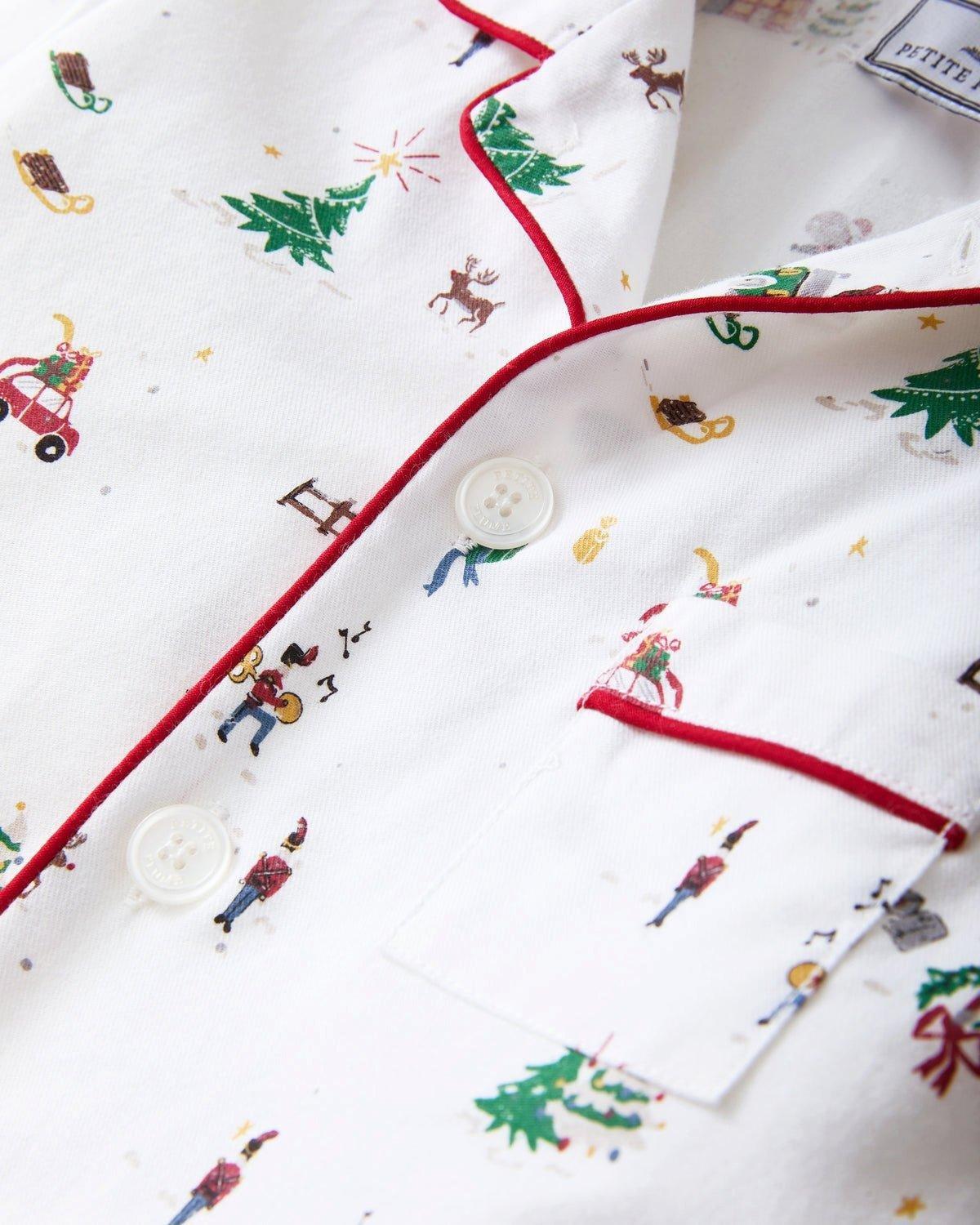 Kid's Twill Pajama Set in Holiday Town image number 4