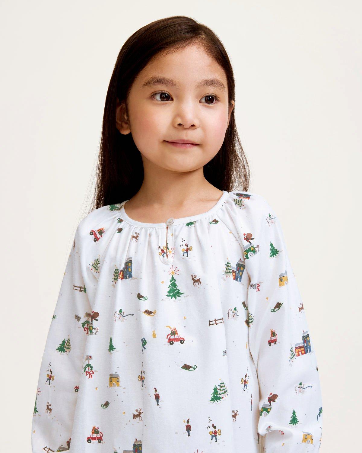 Girl's Twill Delphine Nightgown in Holiday Town image number 2