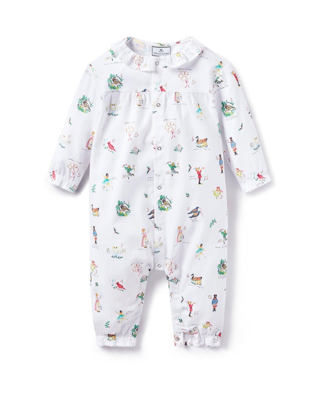 Baby's Twill Madeline Romper in 12 Days of Christmas image number 1