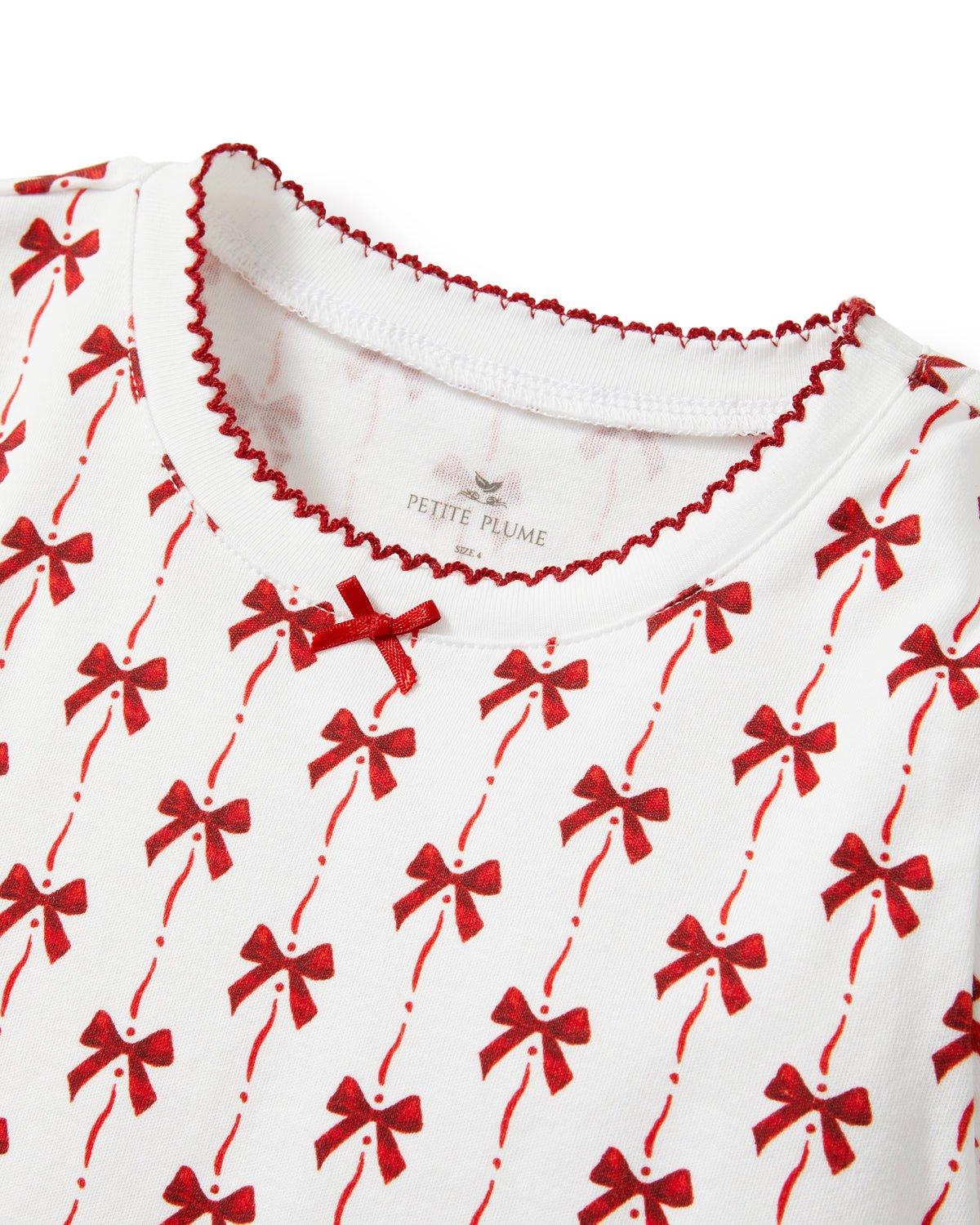 Girls Pima Snug Fit Pajama in Blissful Bows image number 4