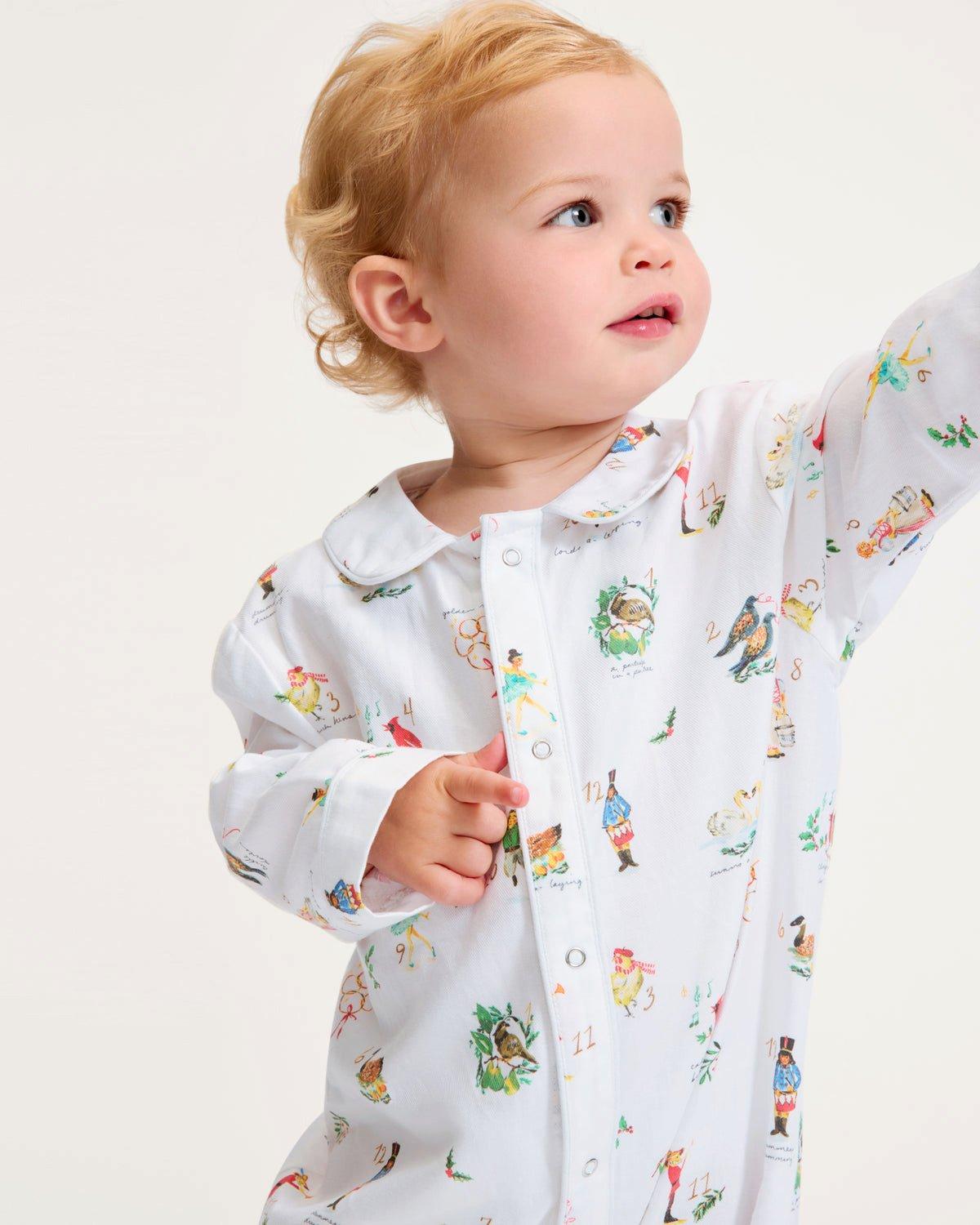 Baby's Twill Cambridge Romper in 12 Days of Christmas image number 2