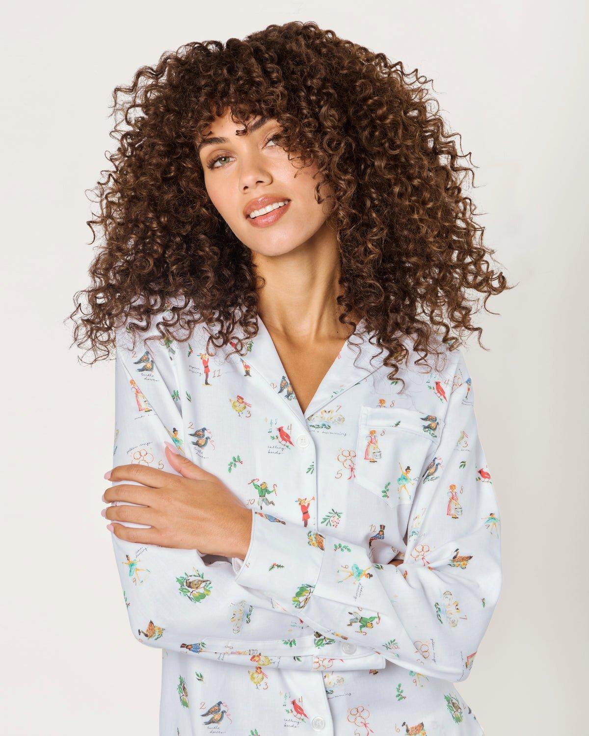Women's Twill Pajama Set in 12 Days of Christmas image number 3