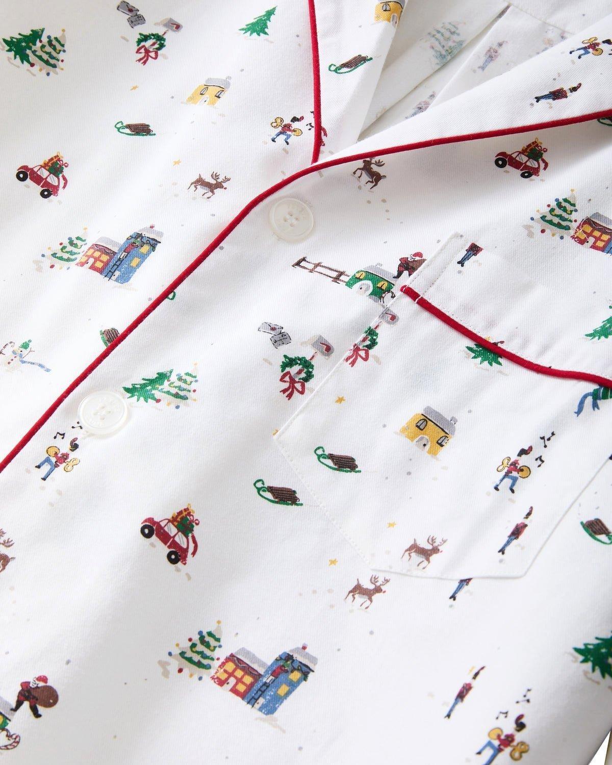 Men's Twill Pajama Set in Holiday Town image number 4