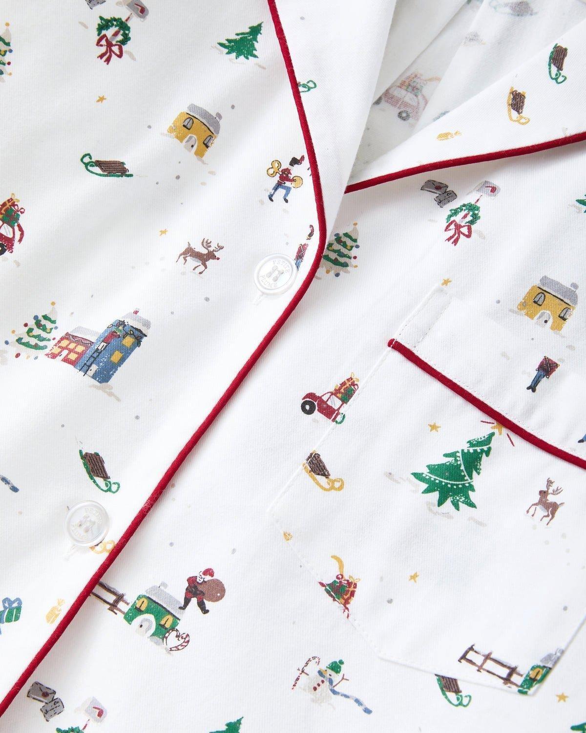 Women's Twill Pajama Set in Holiday Town image number 4