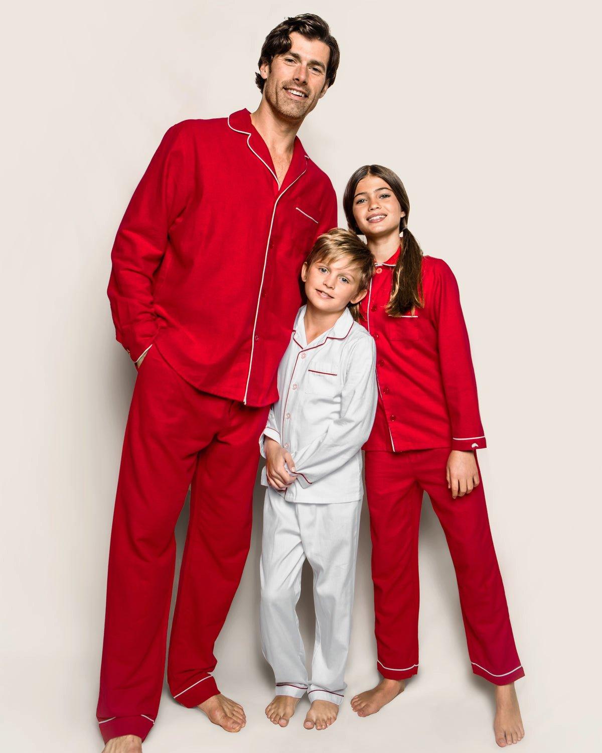 Men's Flannel Pajama Set in Red image number 2