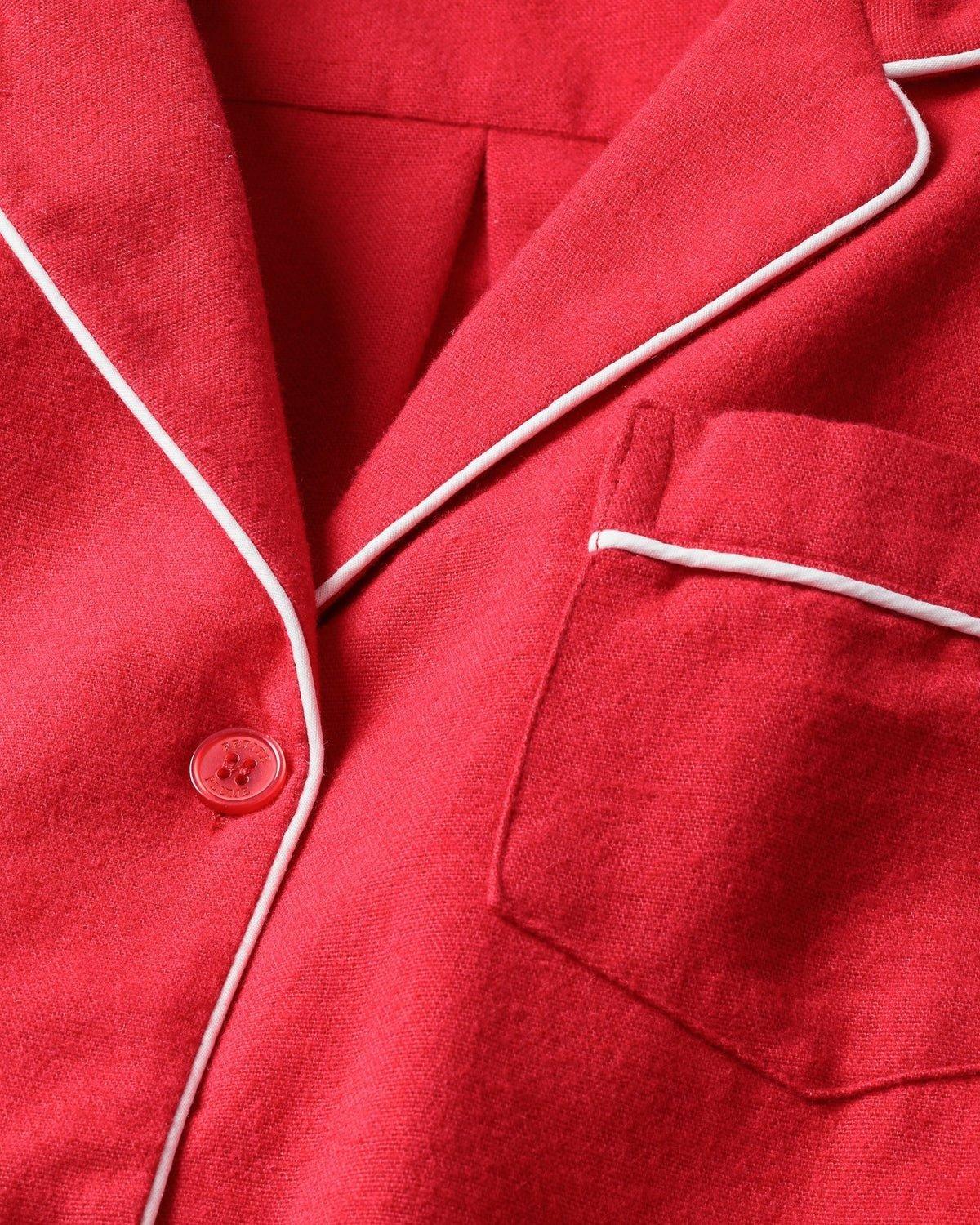 Men's Flannel Pajama Set in Red image number 3