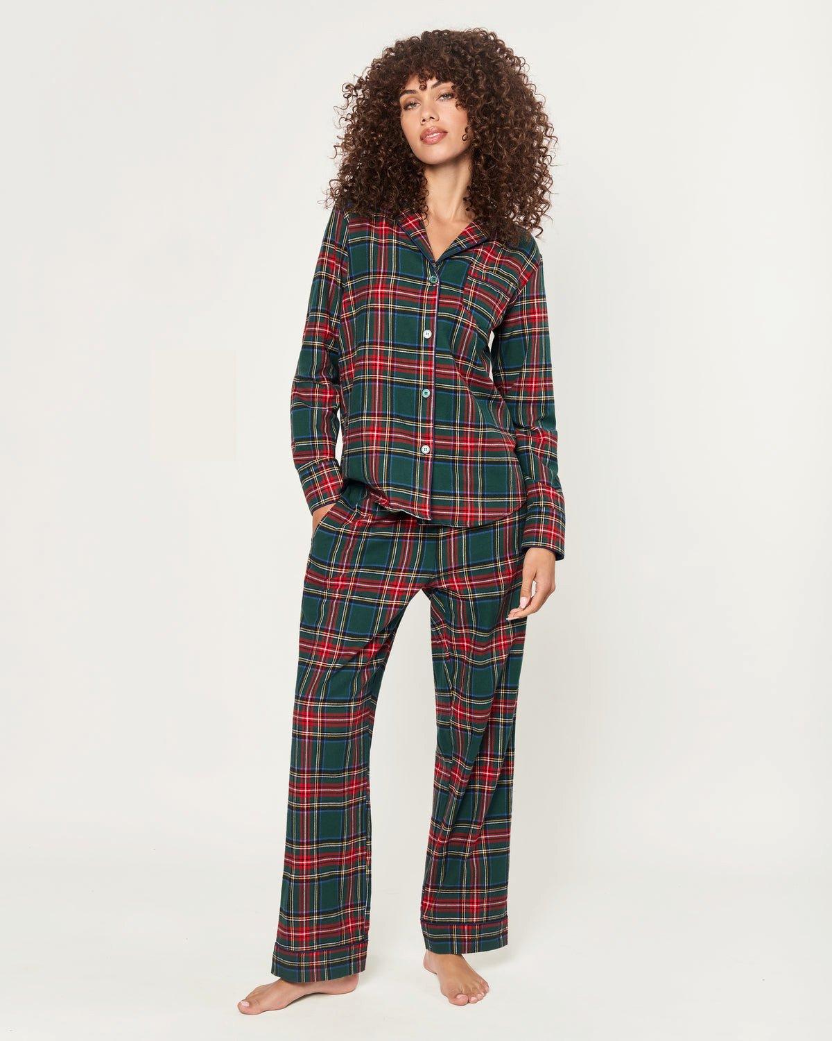 Women's Brushed Twill Pajama Set in Kensington Tartan image number 3
