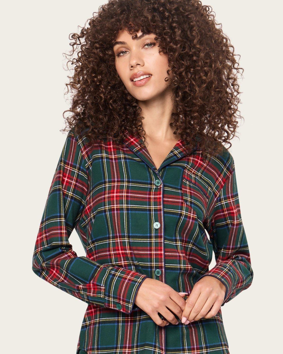 Women's Brushed Twill Pajama Set in Kensington Tartan image number 1