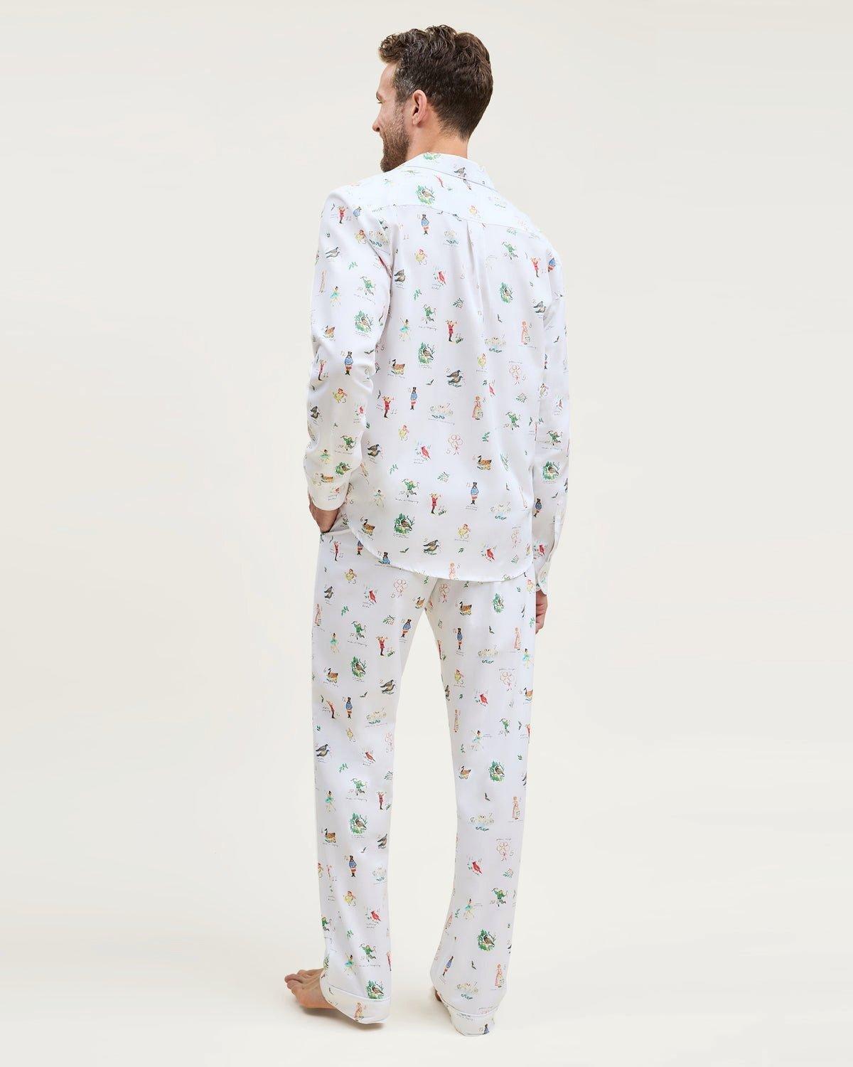 Men's Twill Pajama Set in 12 Days of Christmas image number 3