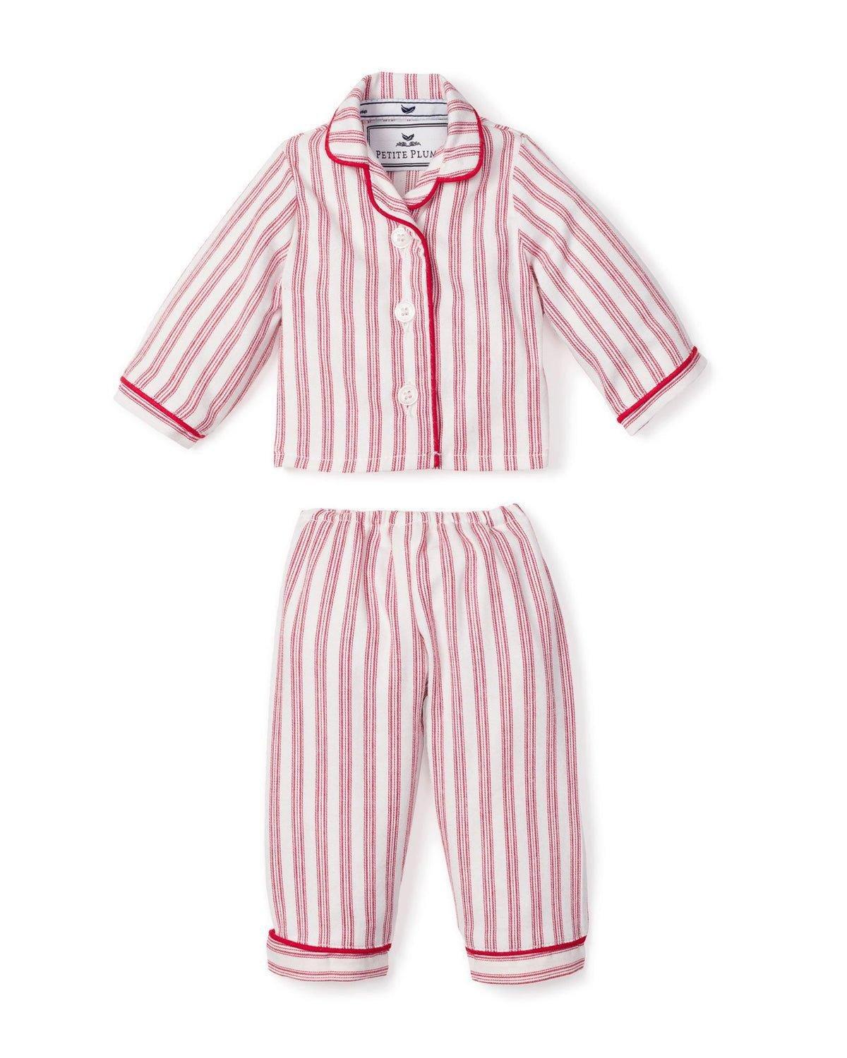 Doll Pajamas in Antique Red Ticking