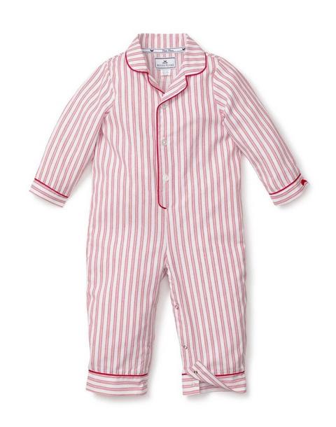 Baby's Twill Romper in Antique Red Ticking