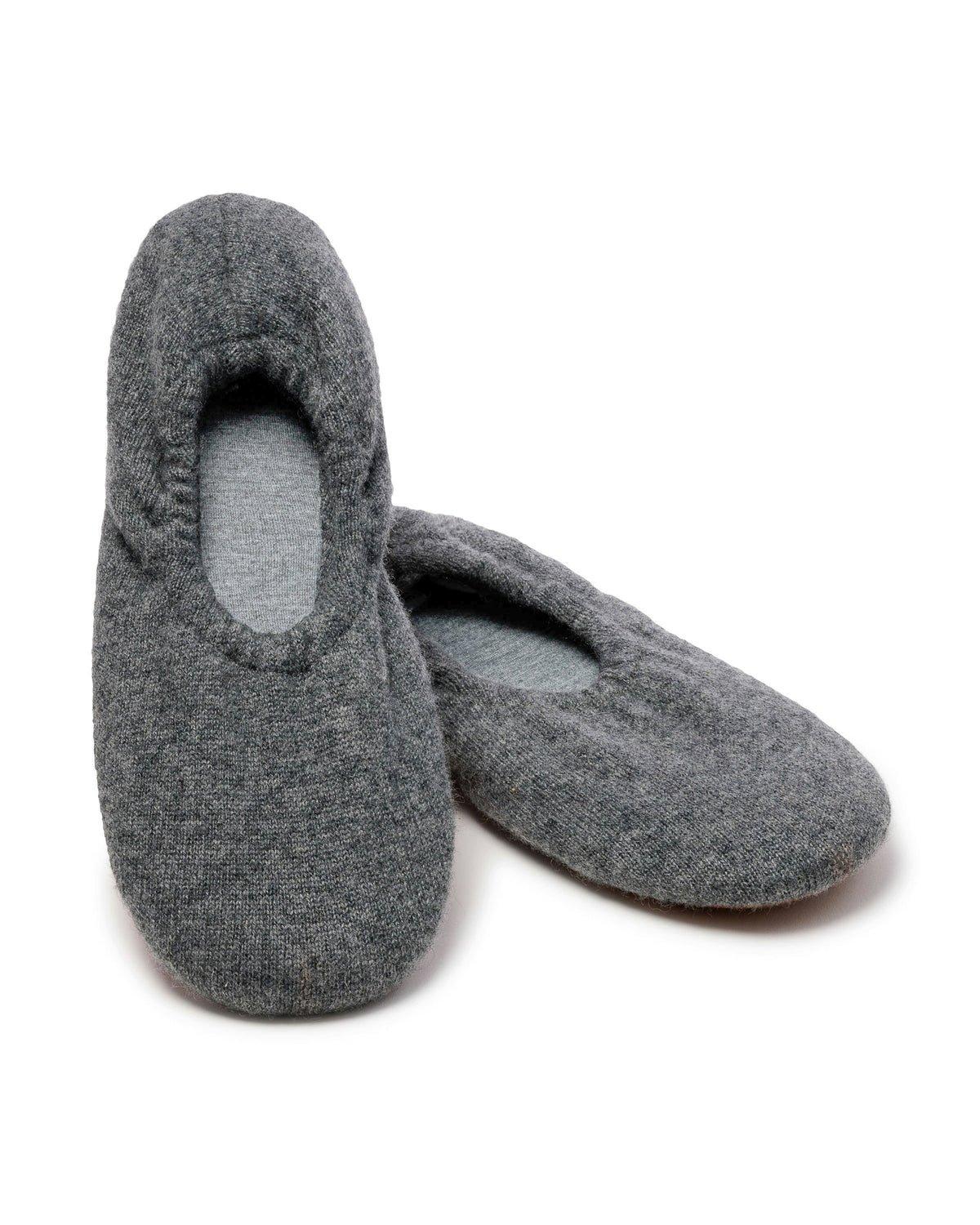 Women's Cashmere Slippers in Grey