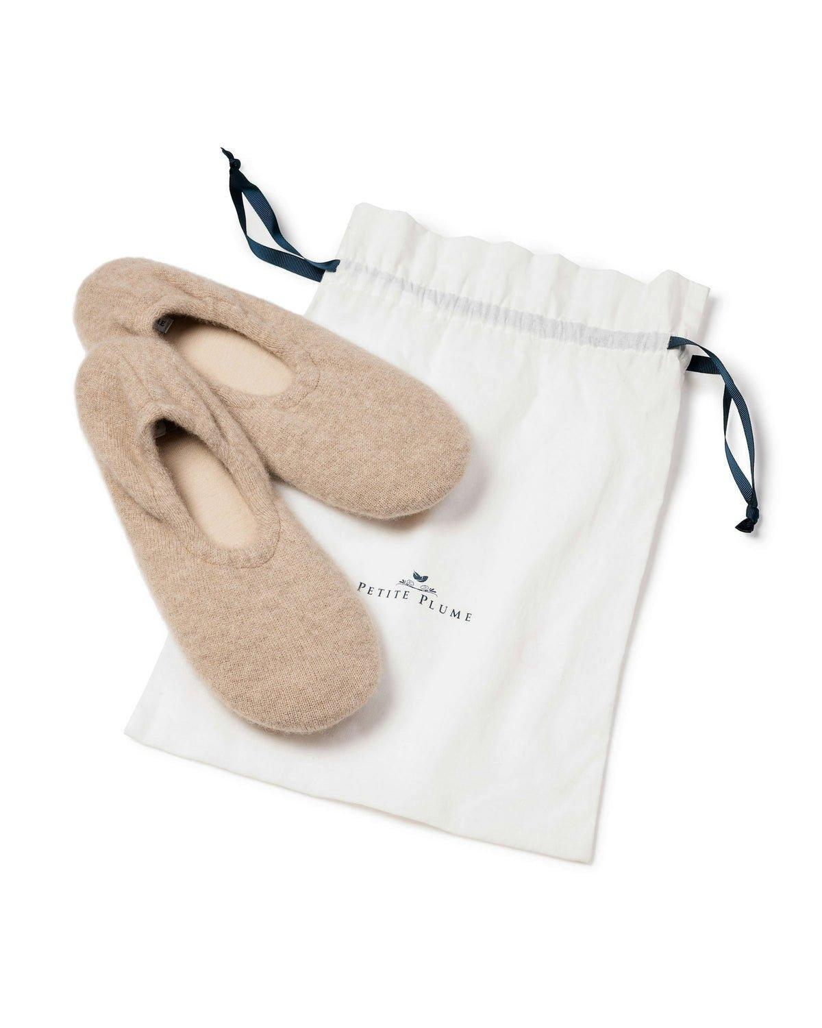 Women's Cashmere Slippers in Camel image number 1