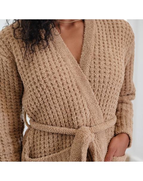Waffle Knit Robe in Allspice