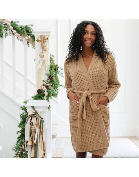 Waffle Knit Robe in Allspice
