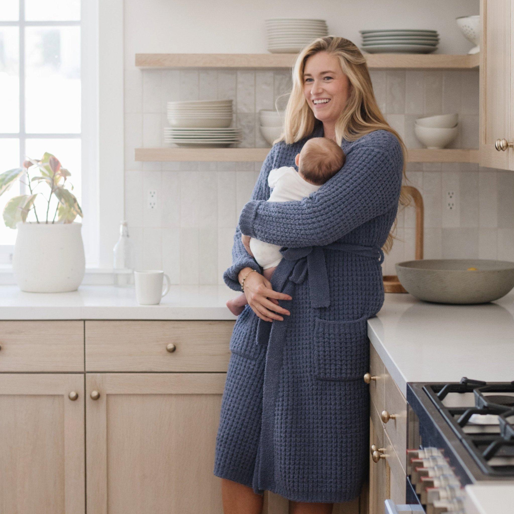 Waffle Knit Robe in Oxford image number 2