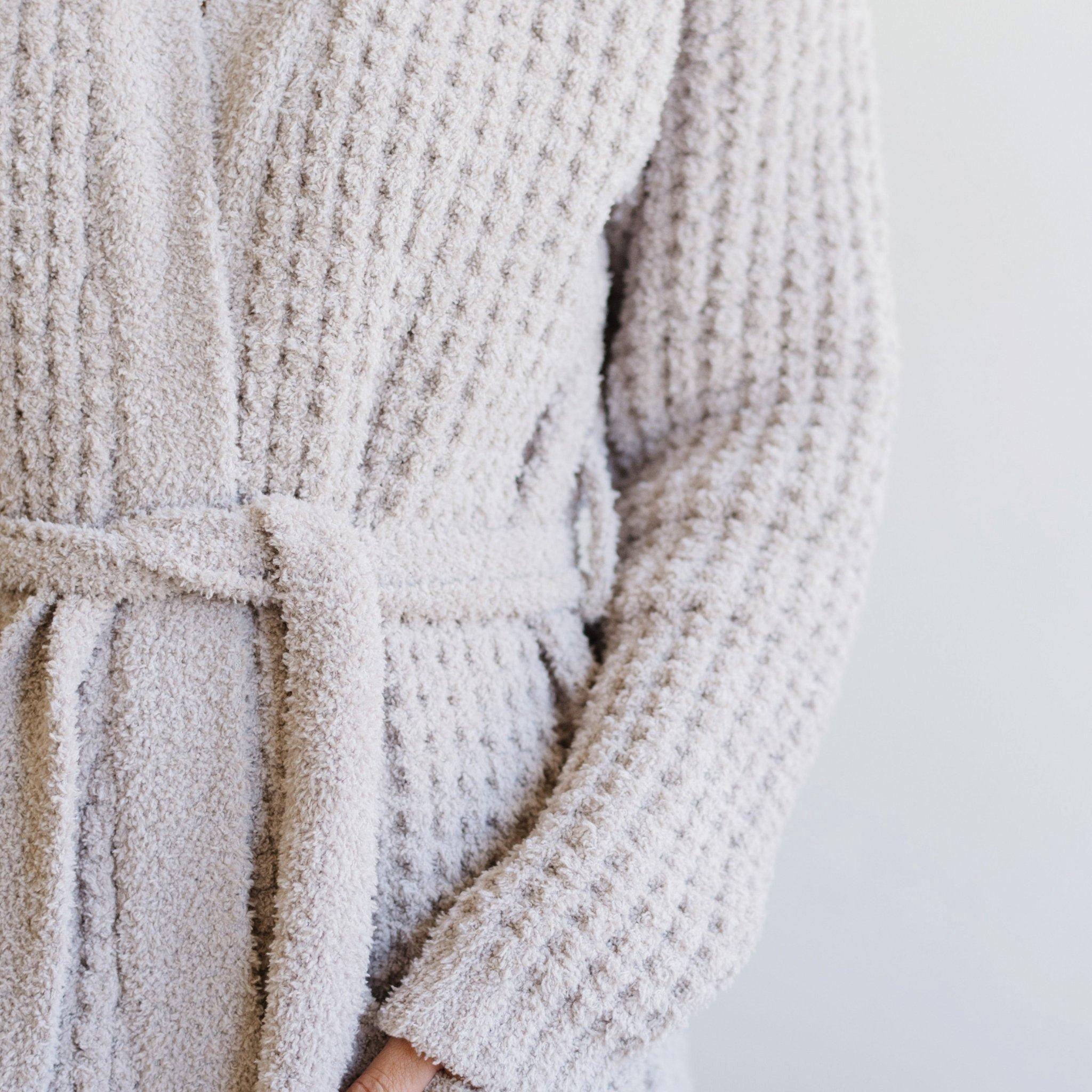 Waffle Knit Robe in Oatmeal image number 2