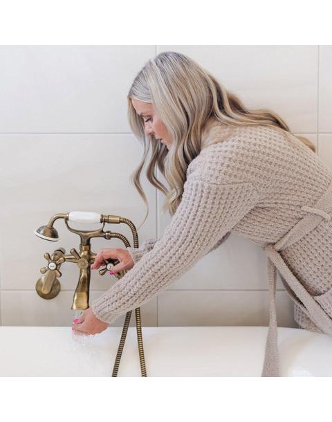Waffle Knit Robe in Oatmeal