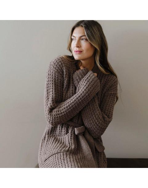 Waffle Knit Robe in Chestnut
