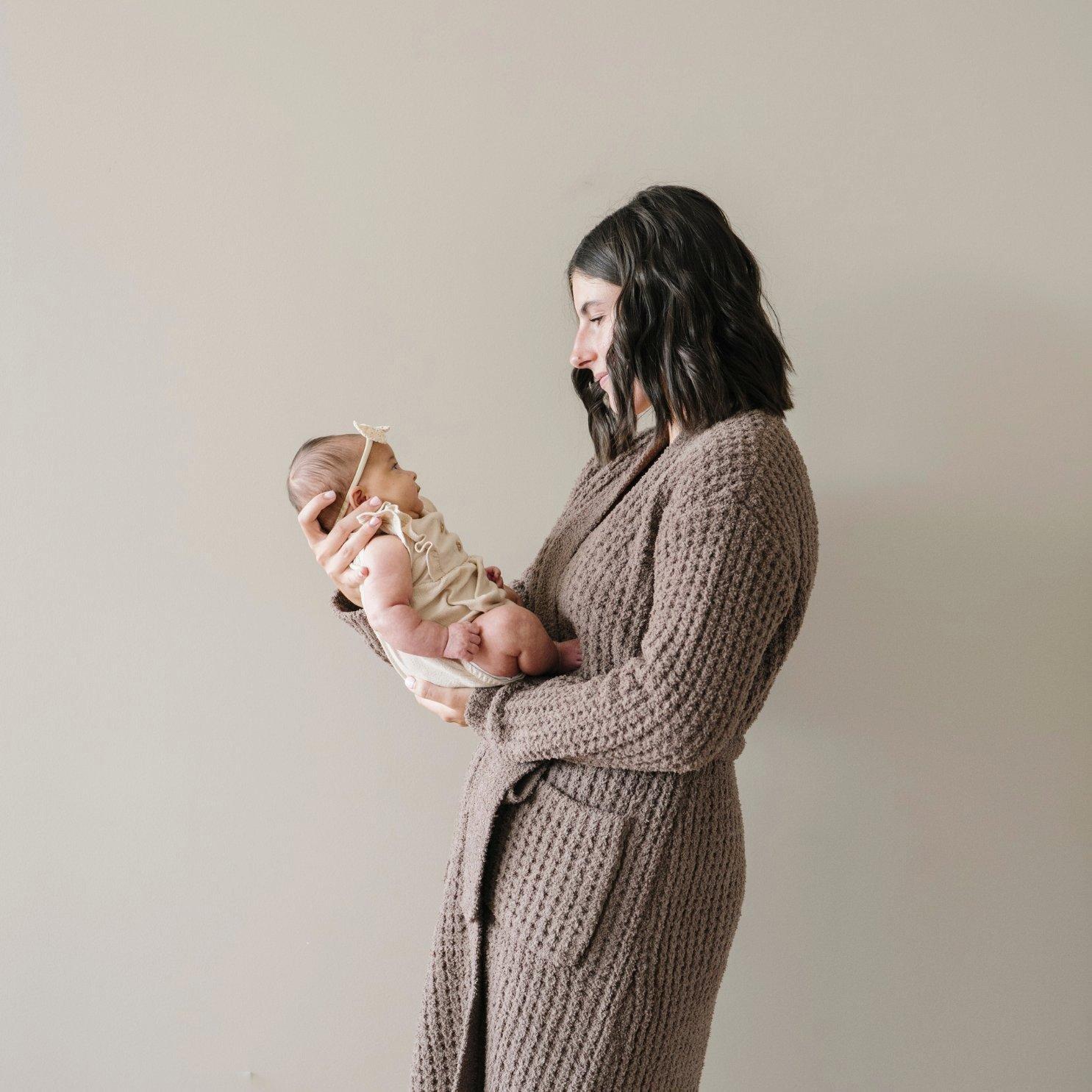 Waffle Knit Robe in Chestnut image number 3