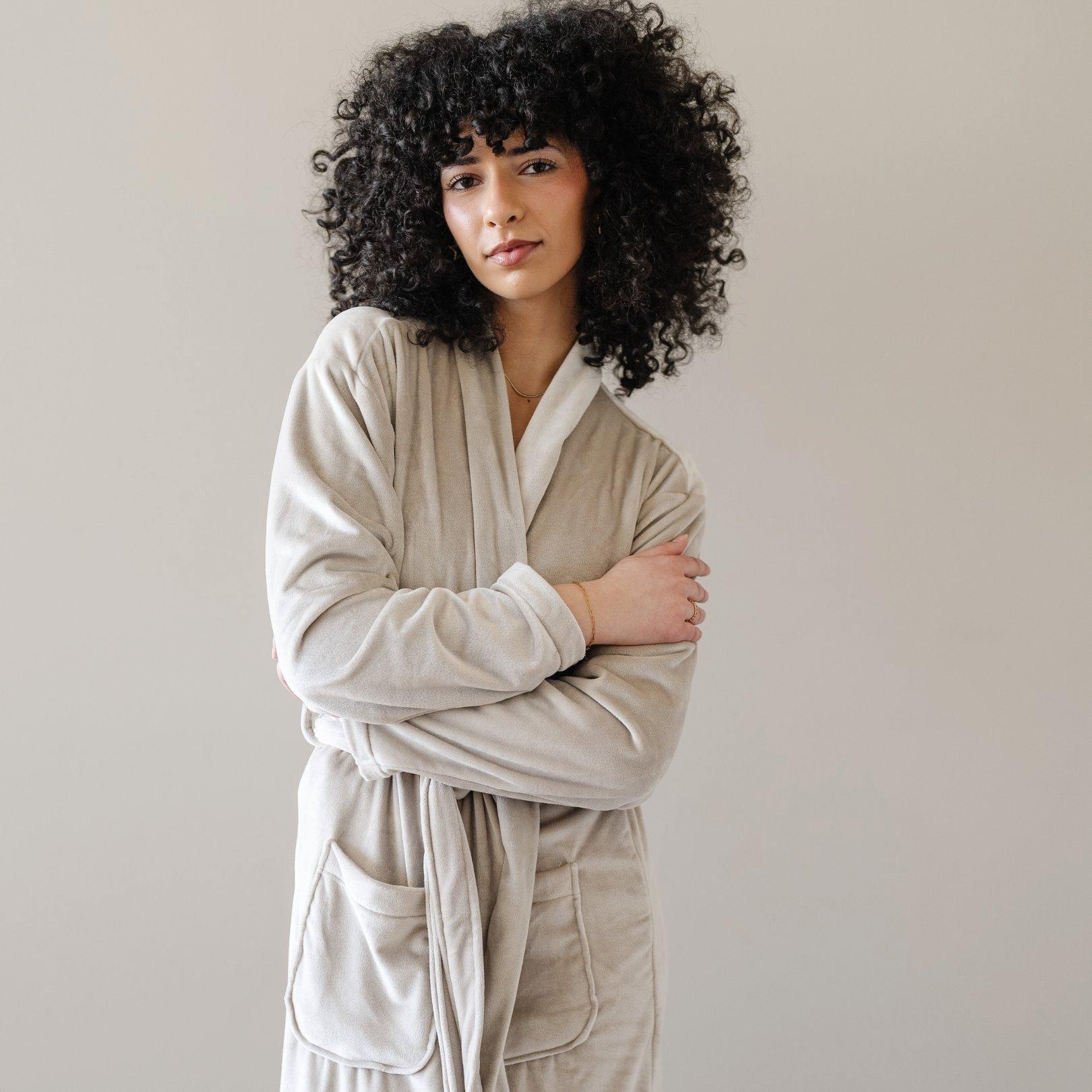 Minky Stretch Luxe Robe in Sandshell