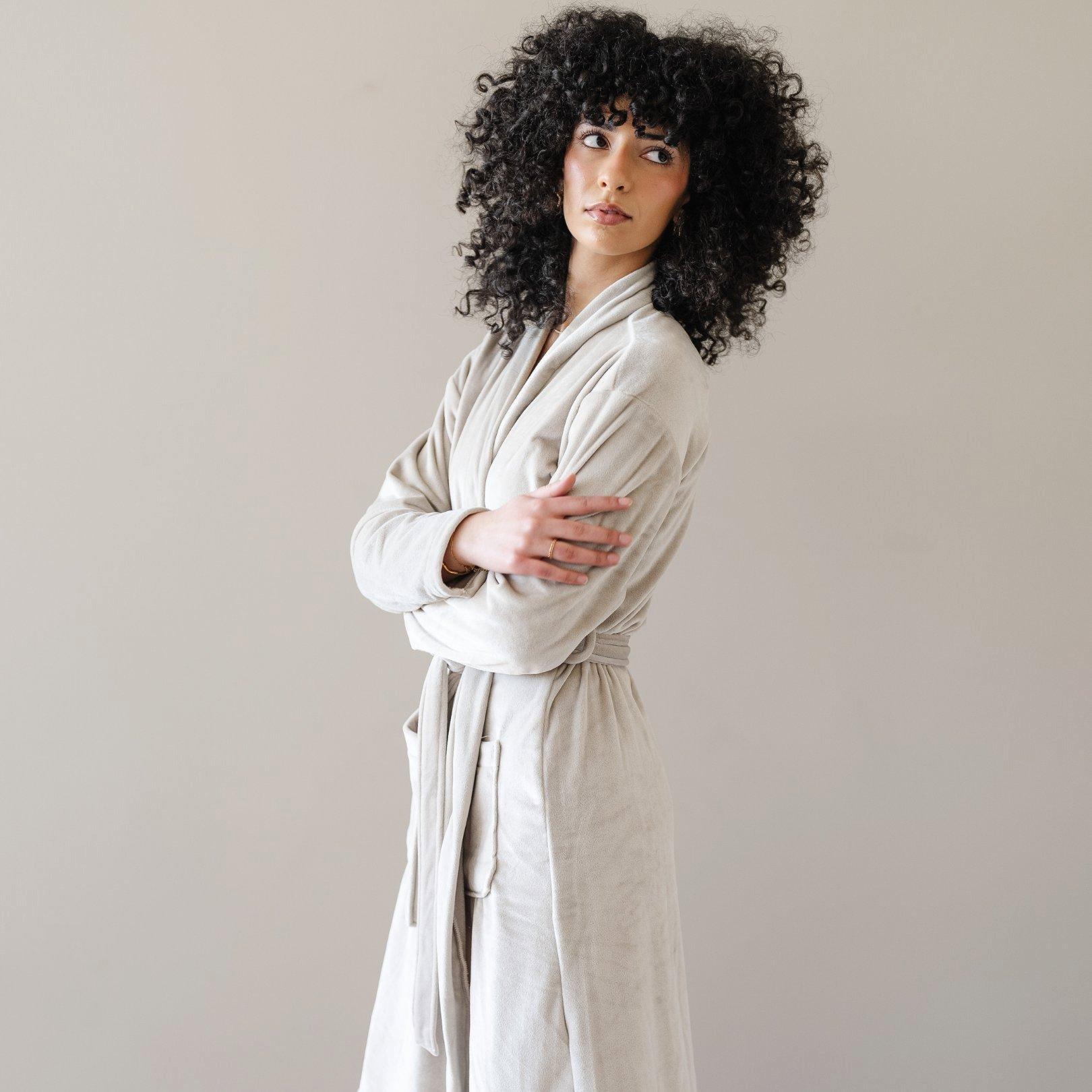 Minky Stretch Luxe Robe in Sandshell image number 1