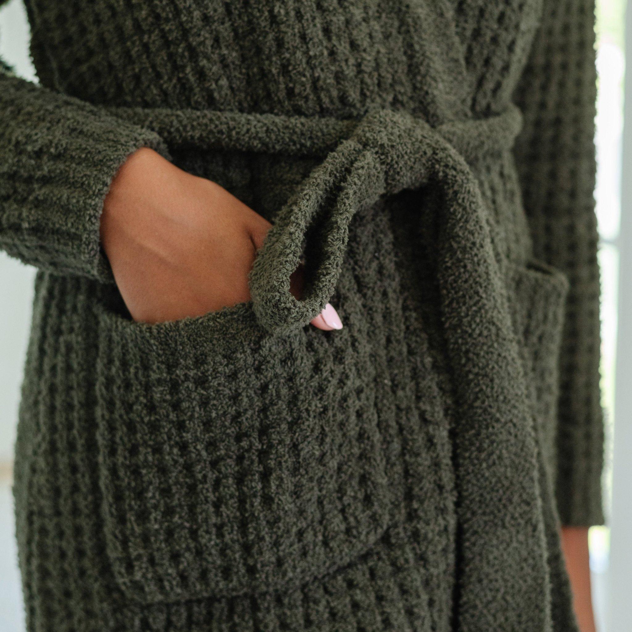 Waffle Knit Robe in Thyme