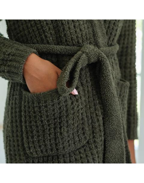 Waffle Knit Robe in Thyme