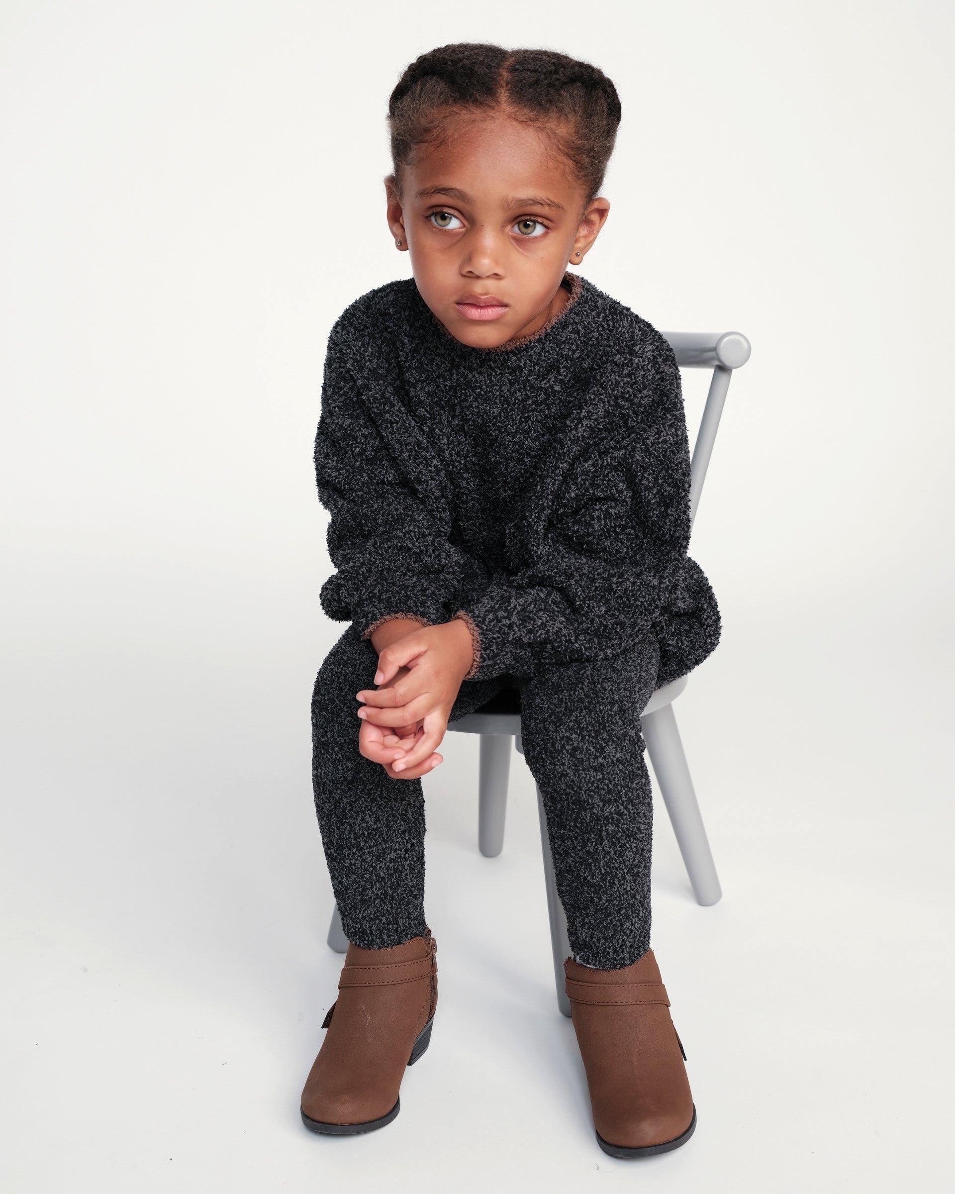 Leggings Fuzzy - Black Melange image number 4