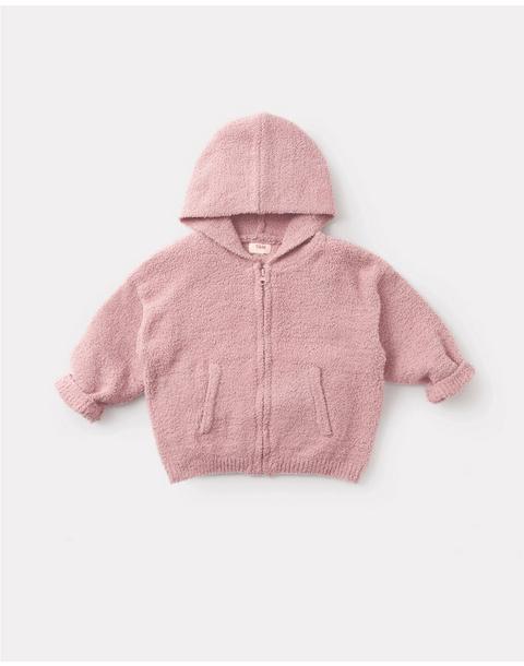 Zip Up Hoodie Fuzzy - Ash Rose
