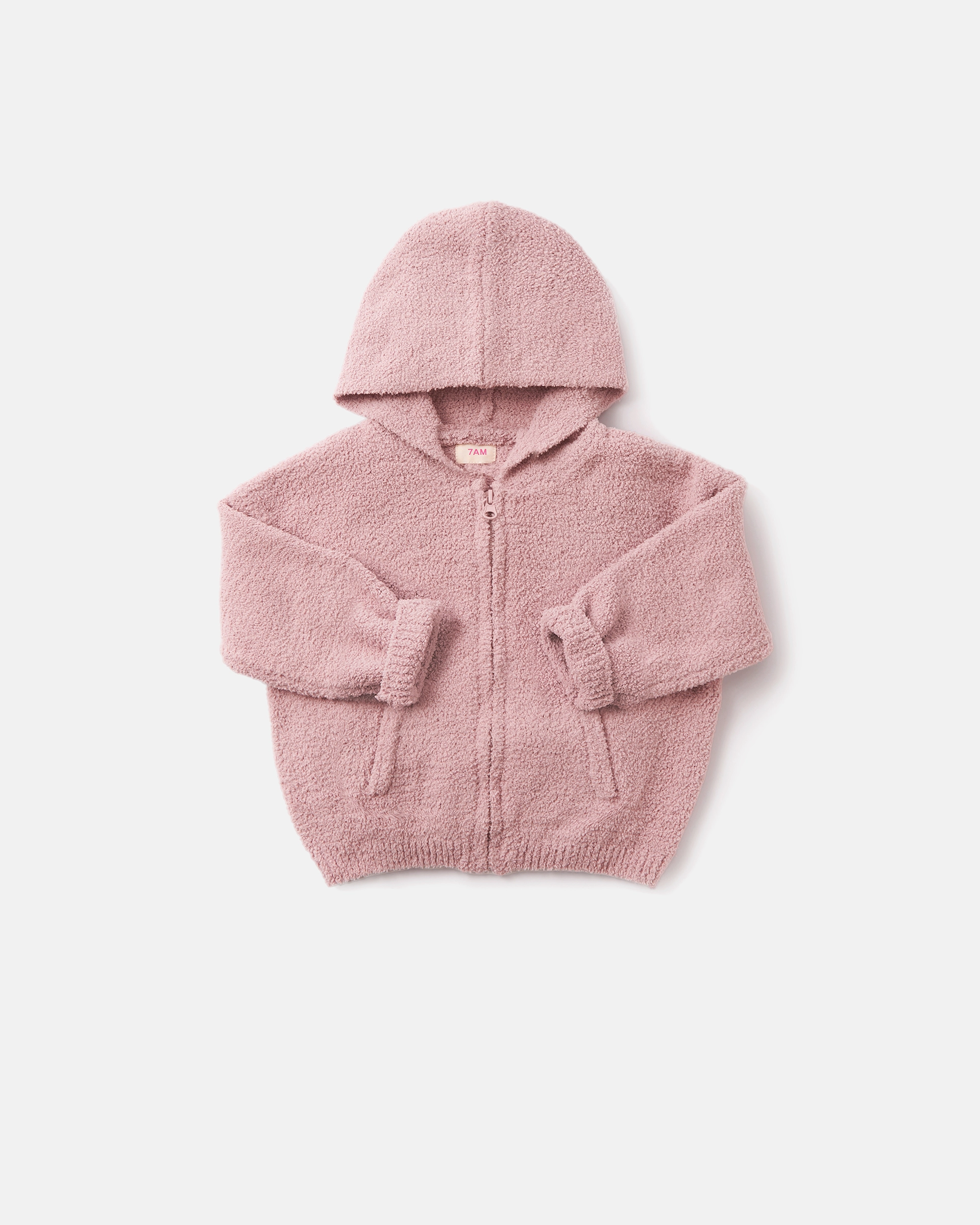 Zip Up Hoodie Fuzzy - Ash Rose image number 2