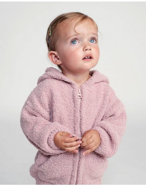 Zip Up Hoodie Fuzzy - Ash Rose